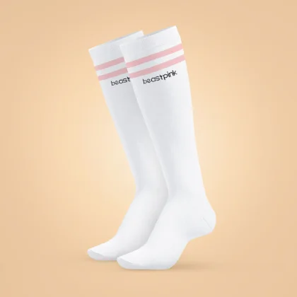 Beastpink Podkolanówki Under Knee Socks White