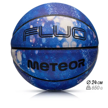 Piłka do koszykówki Meteor Fluo niebieski/biały 7