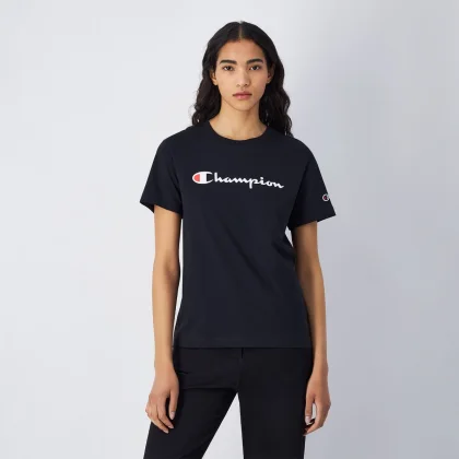 Champion Women‘s Big Logo Jersey T-Shirt Black