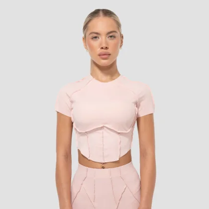 GymBeam Damski Top Cosmo Cropped Brown
