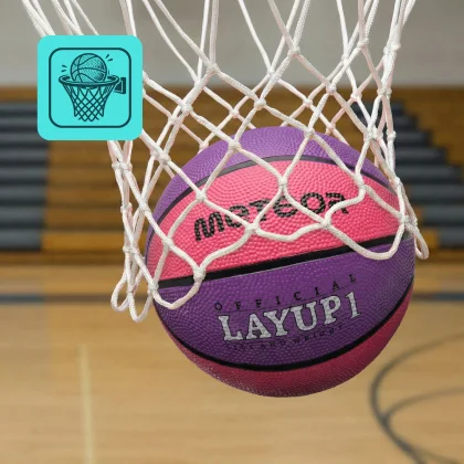Piłka do koszykówki Meteor Layup 1 różowy/fioletowy