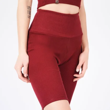 Bikery bawełniane damskie bordowe HOMY - 2XL