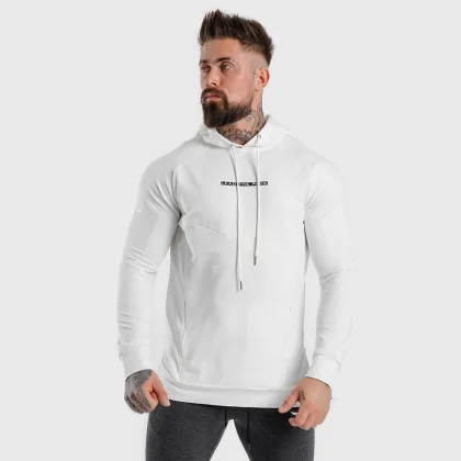 SQUATWOLF Męska Bluza z Kapturem Statement Biała