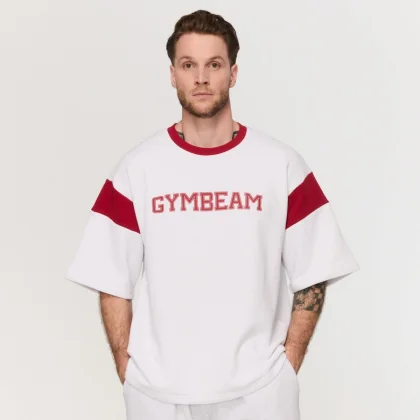 GymBeam Premium Heavyweight Varsity T-Shirt White