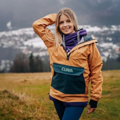 Kurtka damska anorak z kapturem żółta Foggy Amber - LARGE