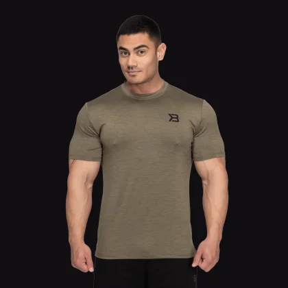 Better Bodies Męska koszulka Essex Stripe Tee Washed Green Melange