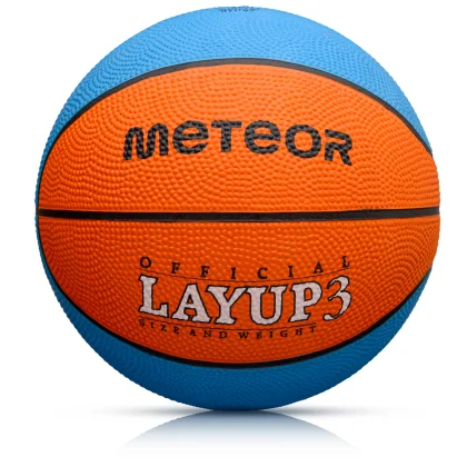 Piłka do koszykówki Meteor Layup 3 niebieski/pomarańczowy