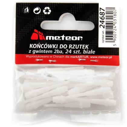 Końcówki do darta Meteor 24 szt. biały