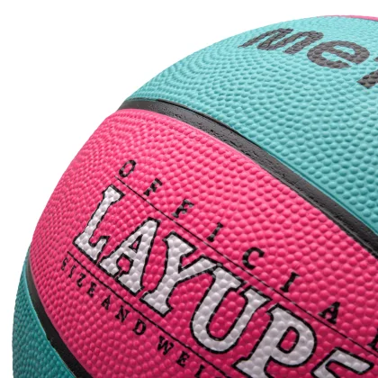 Piłka do koszykówki Meteor Layup 5 różowy/niebieski