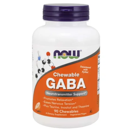 NOW Foods GABA Orange Flavor Chewable Tablets