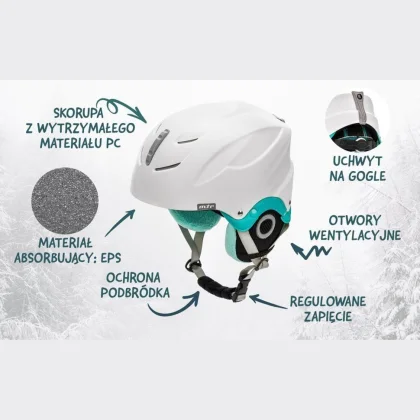 Kask narciarski Meteor Lumi S 53-55 cm miętowy/biały