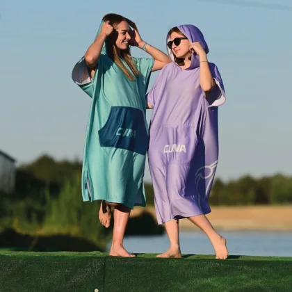 Peleryna plażowa unisex fioletowa Lavender Waves - JUNIOR