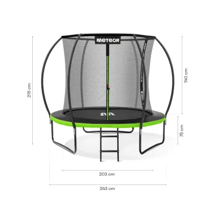 Trampolina Meteor TRP-8ft 243 cm zielony