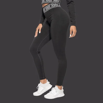 Better Bodies Legginsy damskie Rib Seamless Black Melange