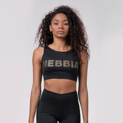 NEBBIA Intense Gold Mesh Sports Bra Black