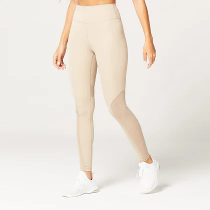 SQUATWOLF Damskie legginsy Mesh Insert Cobblestone
