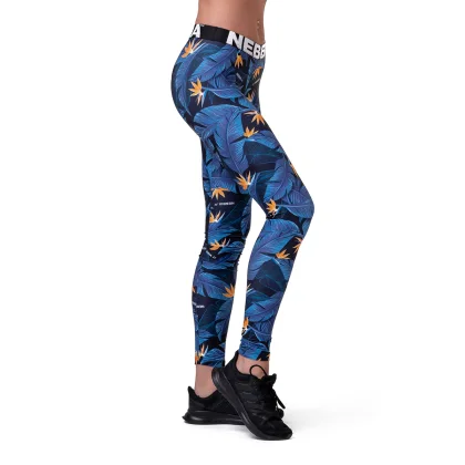 NEBBIA Legginsy damskie Ocean Power Mid Waist Blue