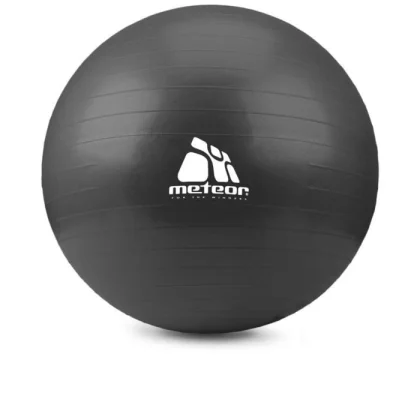 Piłka fitness z pompką Meteor 75 cm czarny