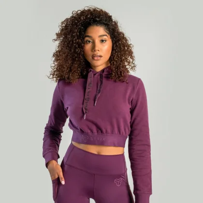 STRIX Krótka bluza damska z kapturem Essential Plum