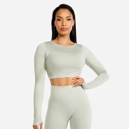 Squat Wolf Sportowy Top Marl Seamless Crop Top Ice