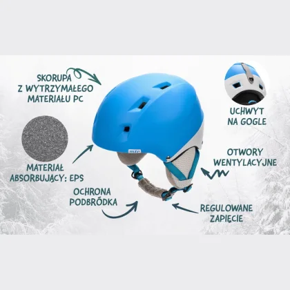 Kask narciarski Meteor Kiona S niebieski/biały 53-55cm