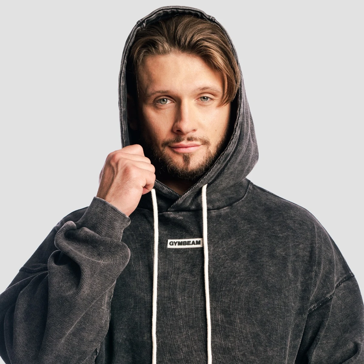 GymBeam Aura Hoodie Washed Black - Kolor: Czarny | Waga: 1,04 g | Opakowanie: 15 · záber 2