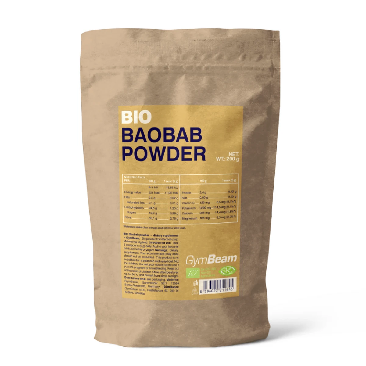 GymBeam BIO Baobab w proszku · záber 1