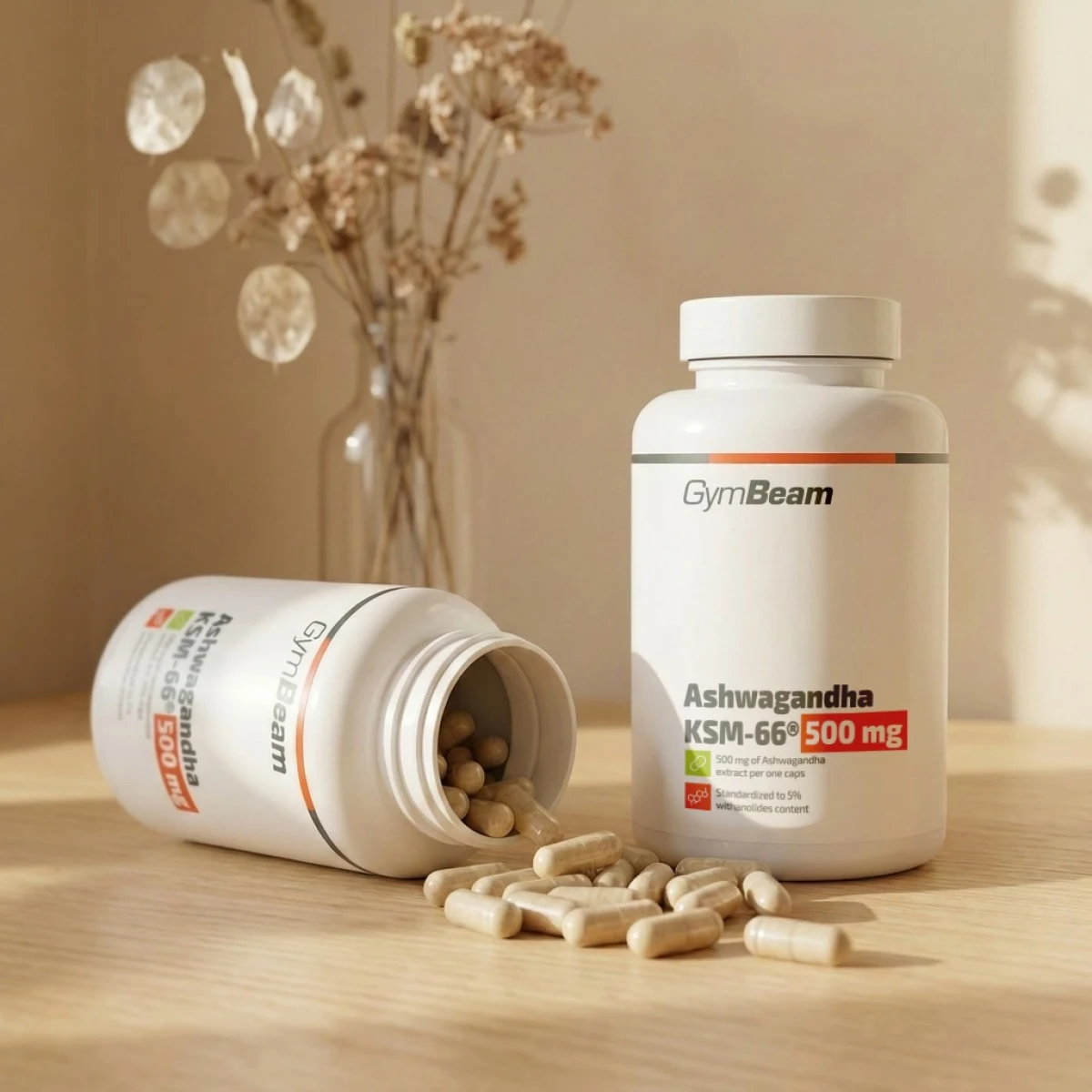 GymBeam Ashwagandha KSM-66® 500mg - Waga: 0,055 g | Opakowanie: 45 · záber 2