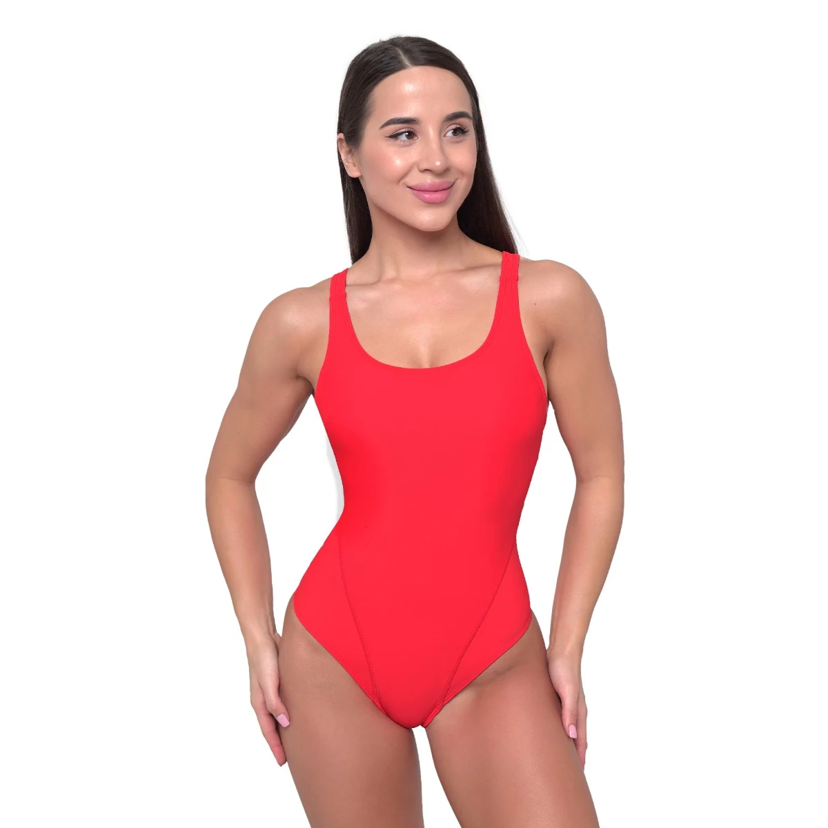 GymBeam Women‘s Sports Swimsuit Red - Rozmiar: XL | Kolor: Czerwony | Waga: 0,176 g · záber 5