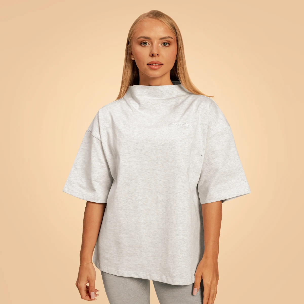 BeastPink Women‘s Bliss Oversized top Grey · záber 1