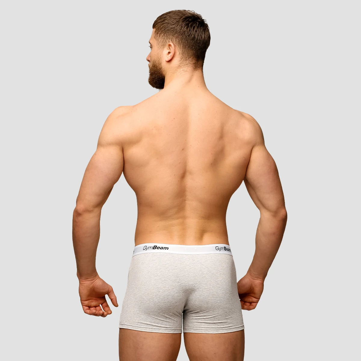 GymBeam Męskie bokserki Essentials 3-pak Grey - Rozmiar: M | Kolor: Szary | Waga: 0,23 g | Opakowanie: 72 · záber 3