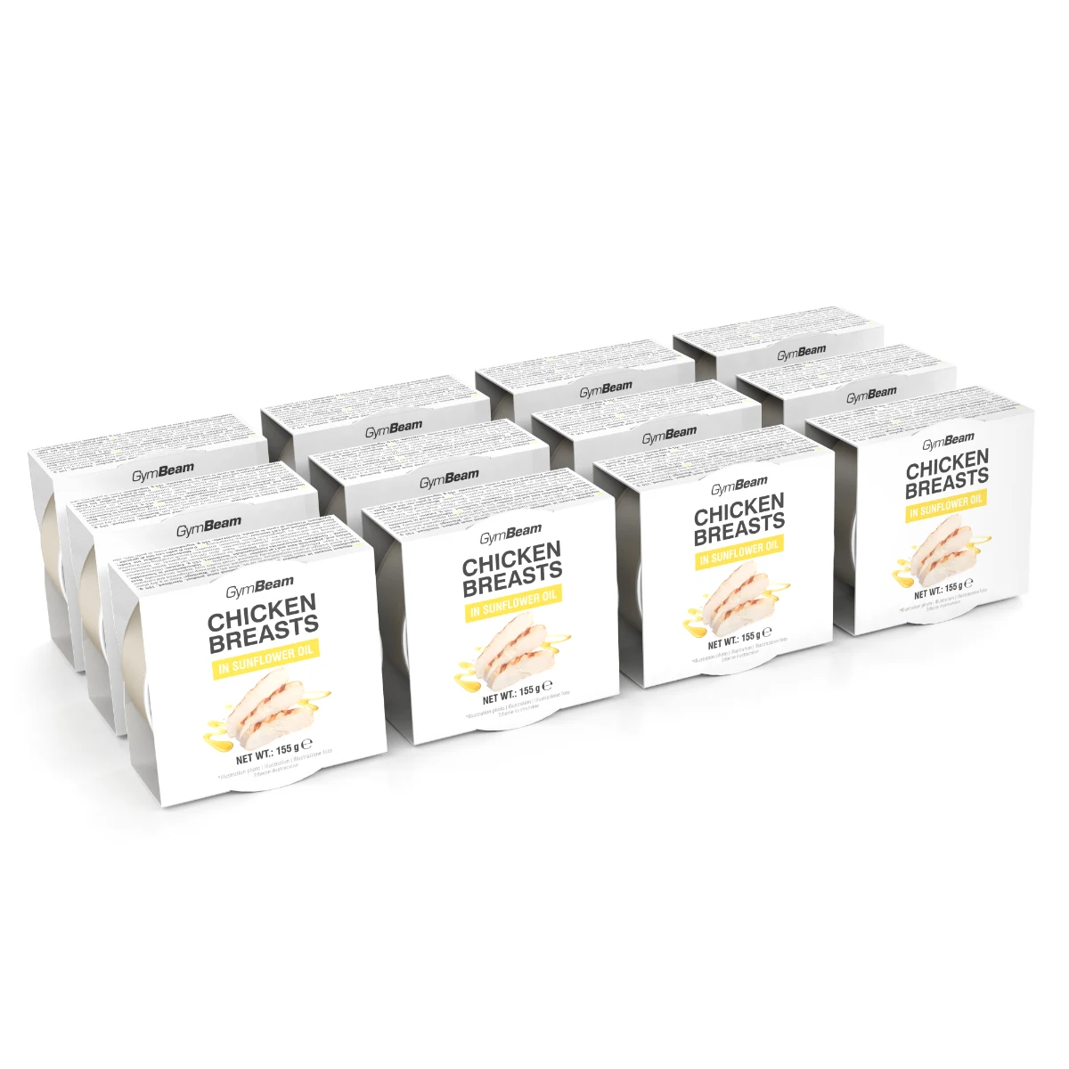 GymBeam Chicken breasts in sunflower oil - Waga: 1,86 g | Opakowanie: 12 x 155 g · záber 1