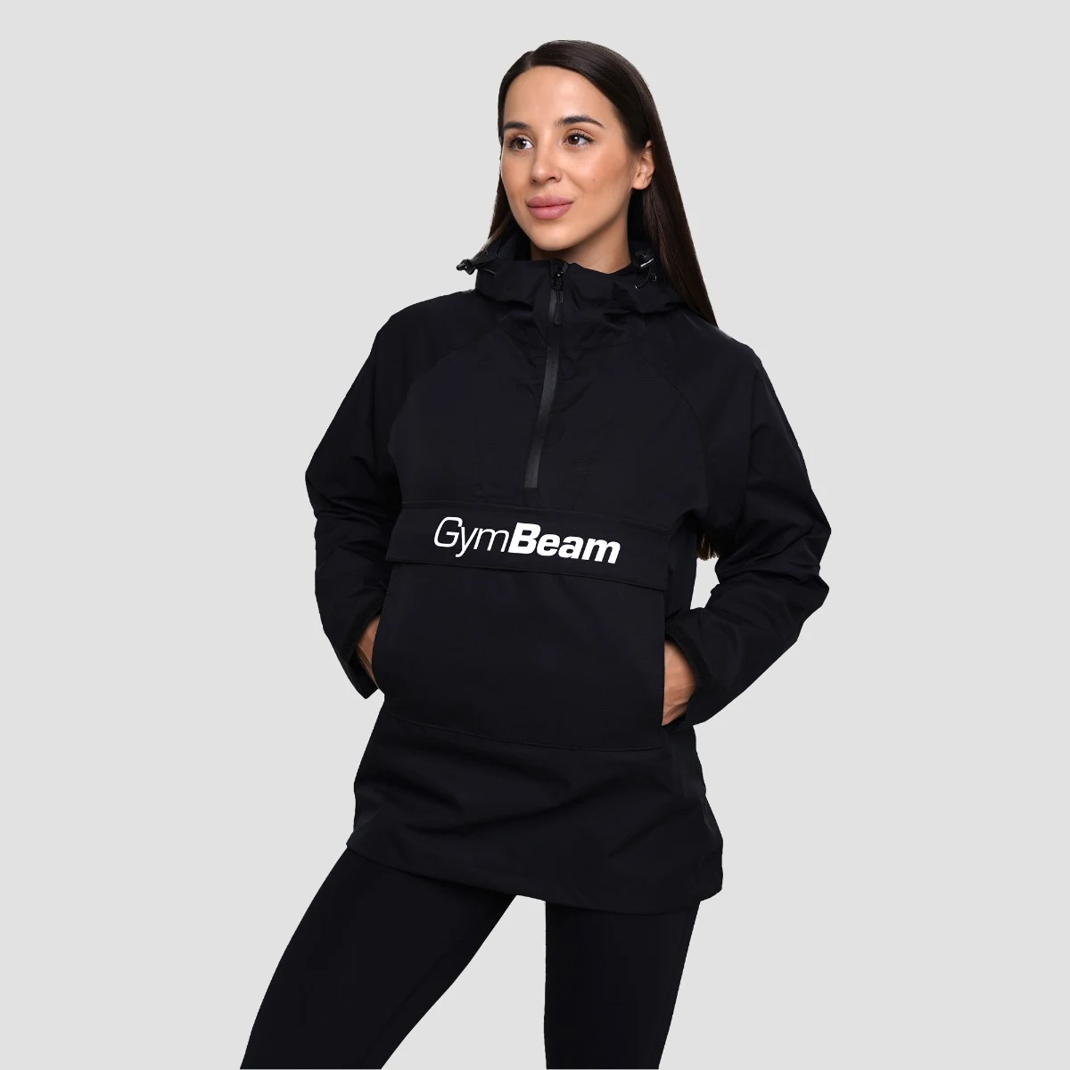 GymBeam Women‘s Rain Smock Jacket Black - Rozmiar: XL | Kolor: Czarny | Waga: 0,37 g | Opakowanie: 20 · záber 4