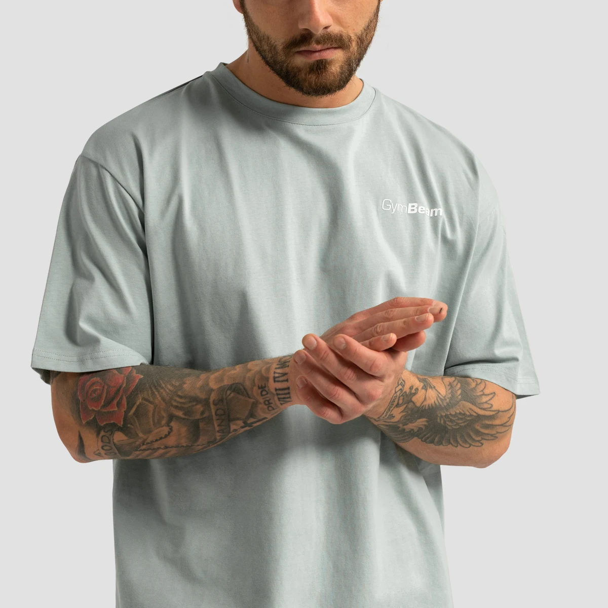 GymBeam Limitless Oversized T-shirt Eucalypt - Kolor: Zielony | Waga: 0,278 g | Opakowanie: 70 · záber 2