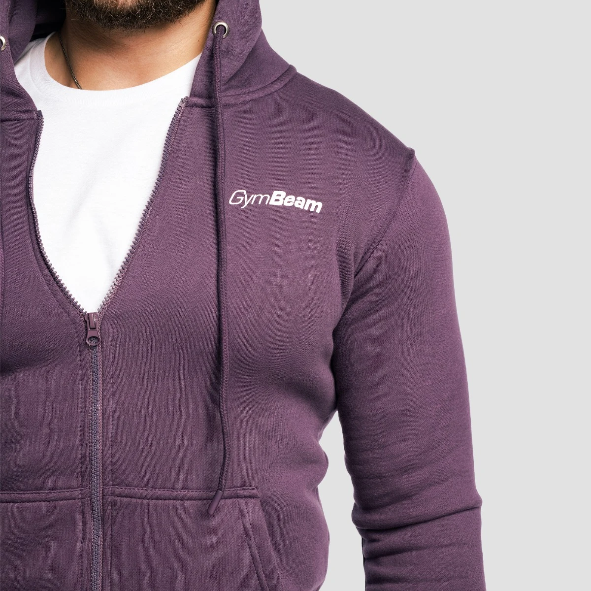 GymBeam Zipper Hoodie Obsidian - Rozmiar: S | Kolor: Fioletowy | Waga: 0,422 g | Opakowanie: 25 · záber 2