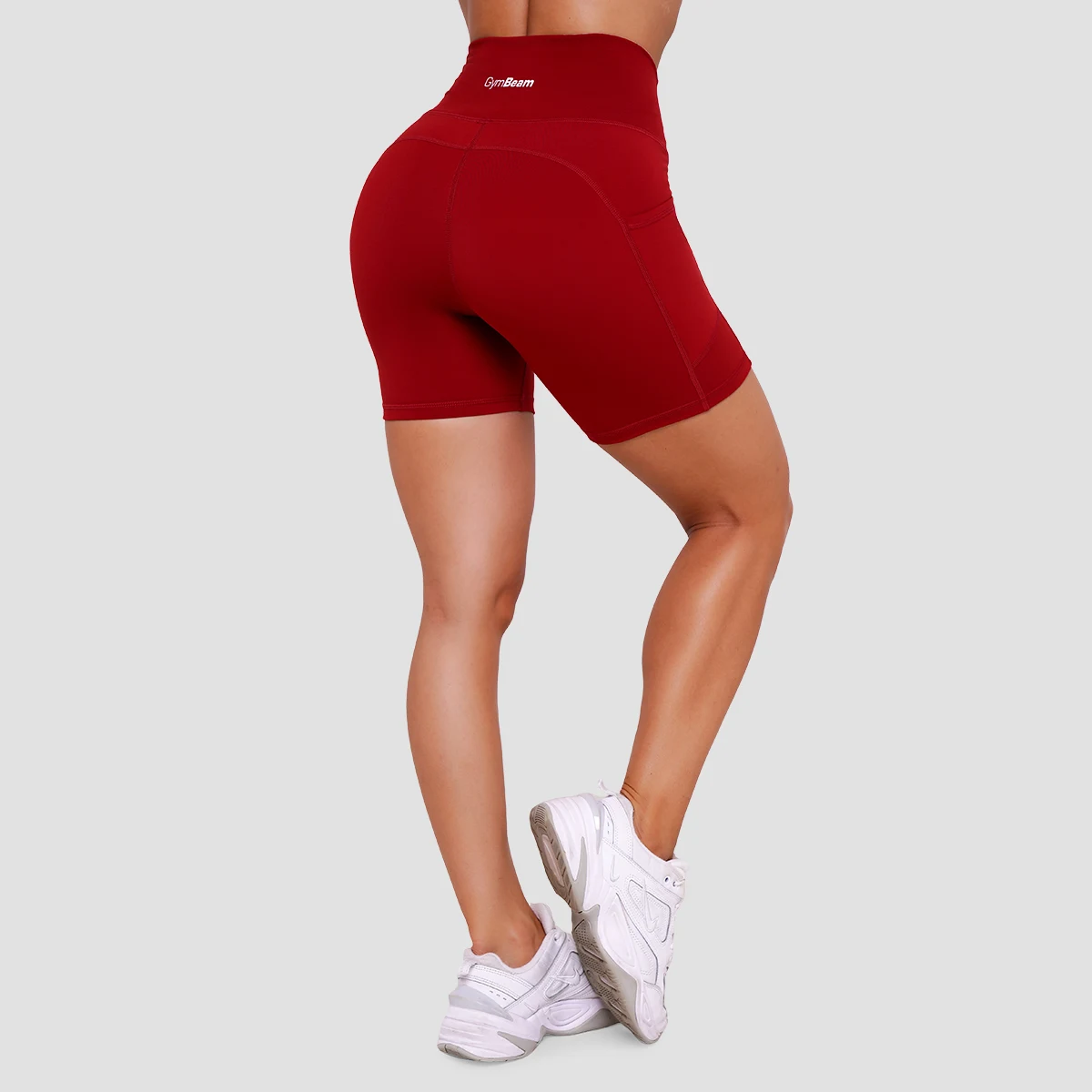 GymBeam Women‘s Ignite Shorts Dark Red - Rozmiar: M | Kolor: Czerwony | Waga: 0,11 g | Opakowanie: 140 · záber 4