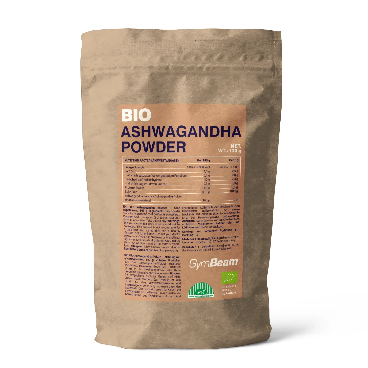 GymBeam BIO Ashwagandha w proszku · záber 1