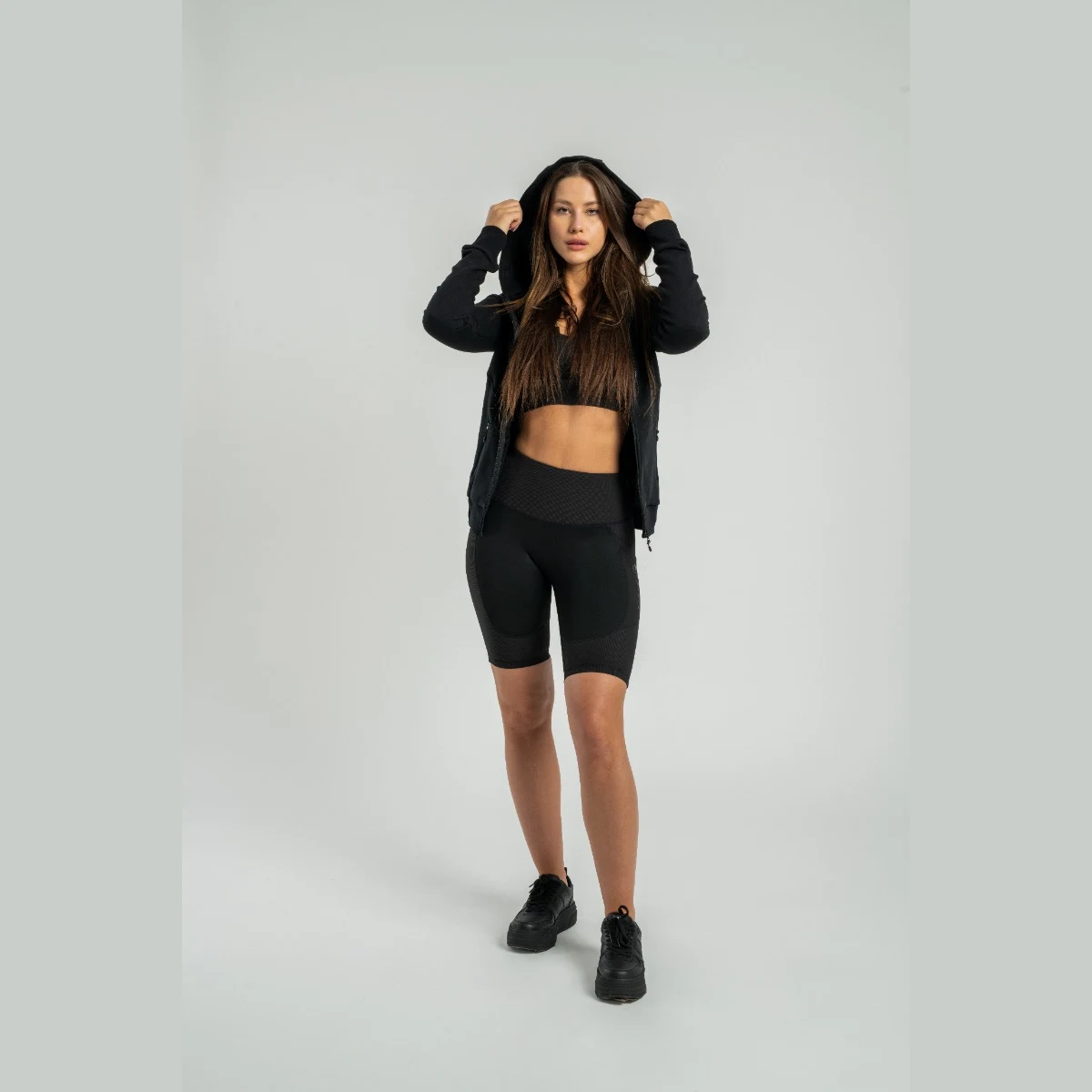 STRIX Damska bluza z kapturem na zamek Nova Black · záber 4