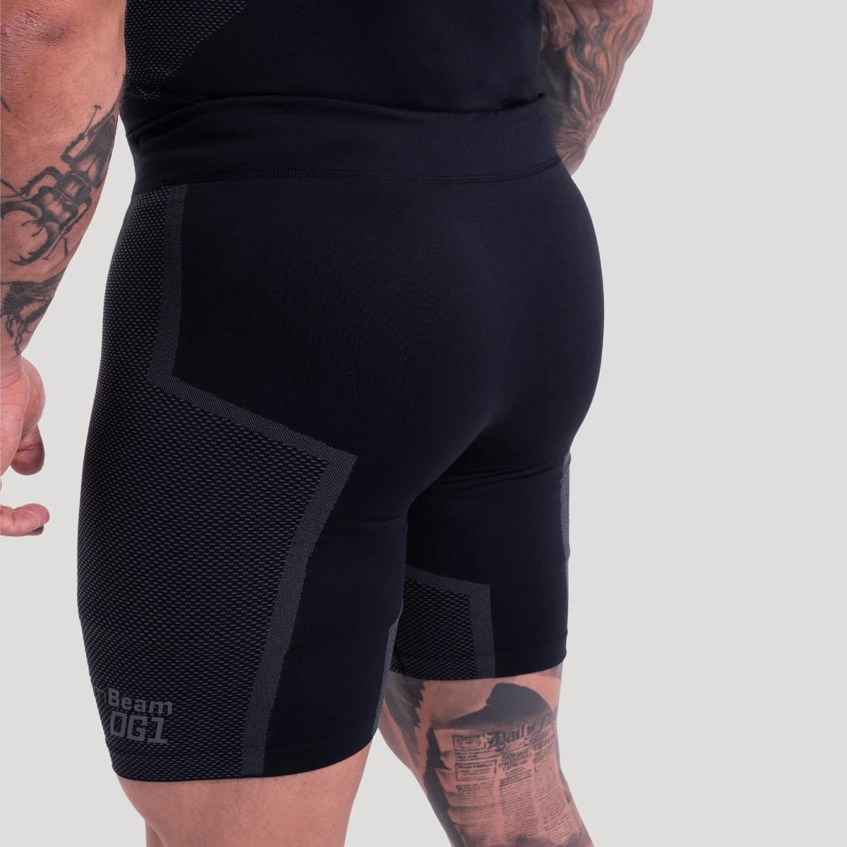 GymBeam OG1 Seamless Shorts Black/Grey - Rozmiar: XXL | Kolor: Czarny | Waga: 0,195 g | Opakowanie: 105 · záber 4