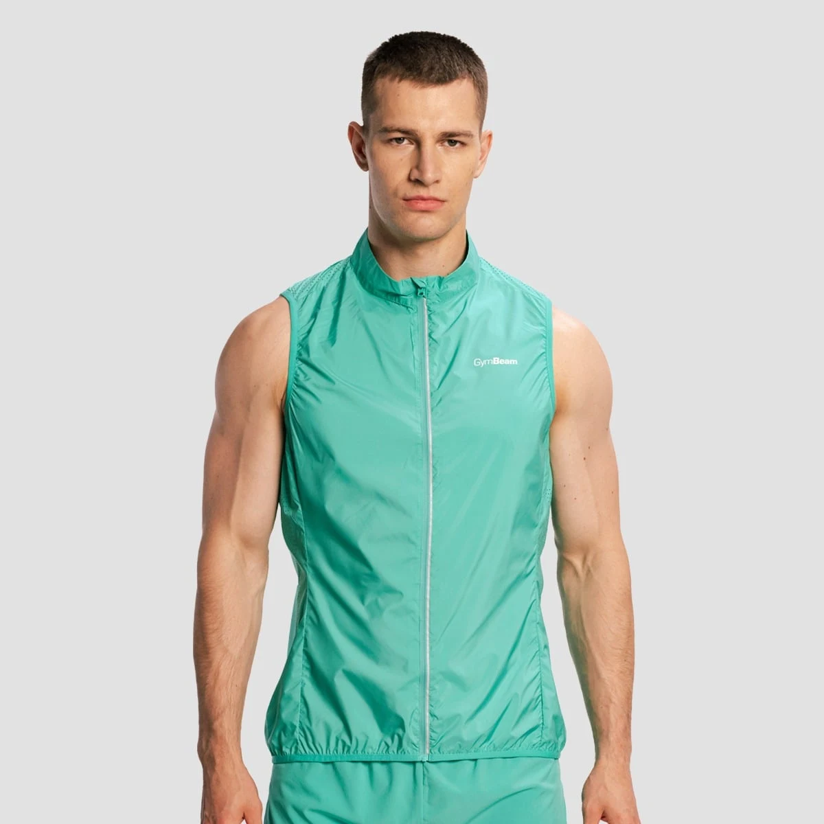 GymBeam Men‘s Pulse X Running Gillet Green - Rozmiar: S | Kolor: Zielony | Waga: 0,094 g | Opakowanie: 80 · záber 1