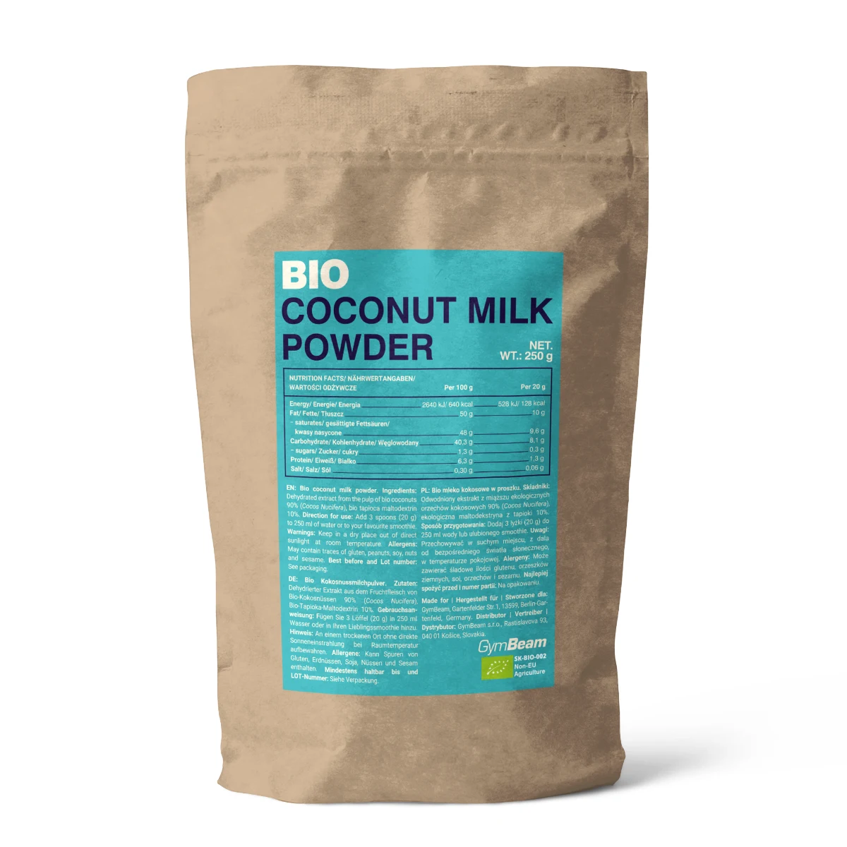 GymBeam BIO Coconut milk powder · záber 1