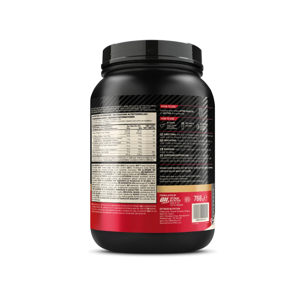 Optimum Nutrition Białko Whey Gold Standard 100% - Smak: Mleczna czekolada extreme | Waga: 0,768 g | Opakowanie: 768 g · záber 3