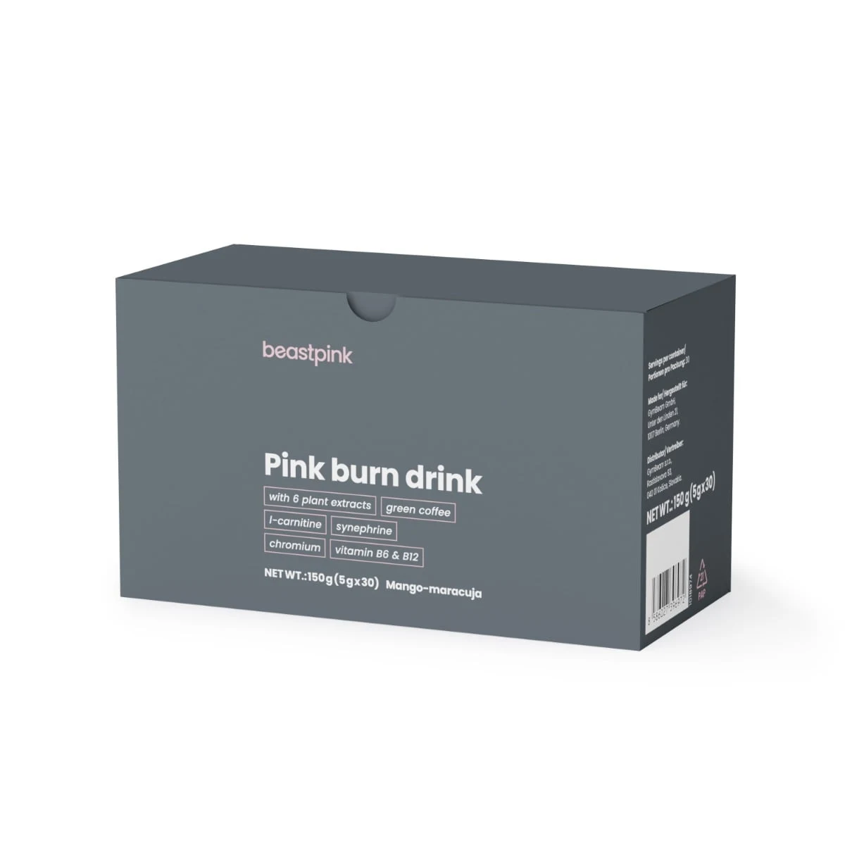 GymBeam Pink burn drink - Smak: Marakuja mango | Waga: 0,15 g | Opakowanie: 150 g · záber 1