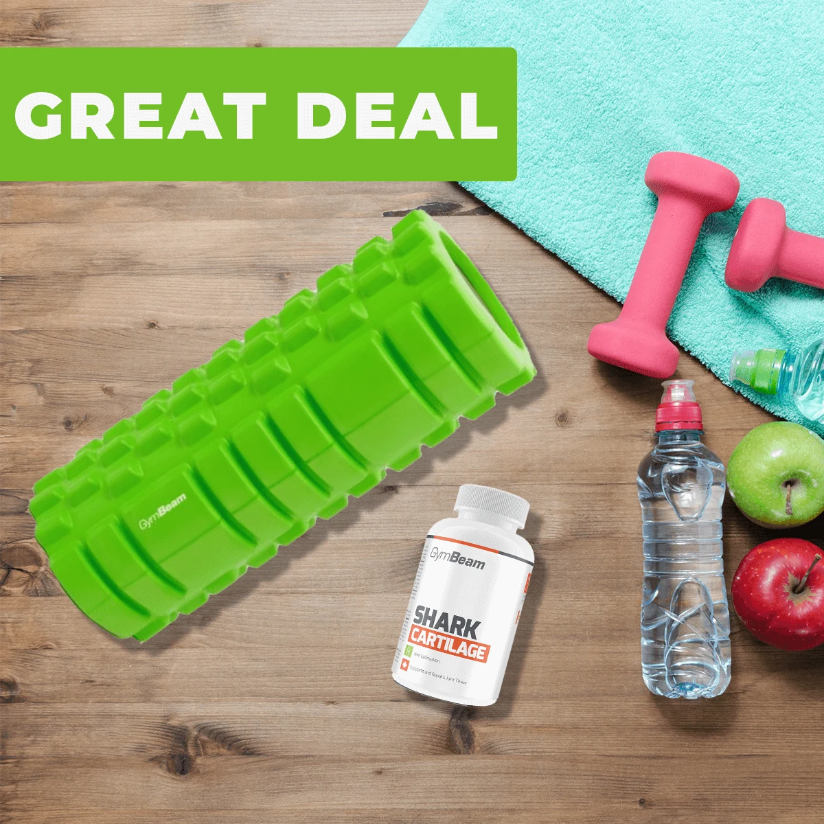 GymBeam Piankowy wałek do fitnessu Fitness Roller Green · záber 2