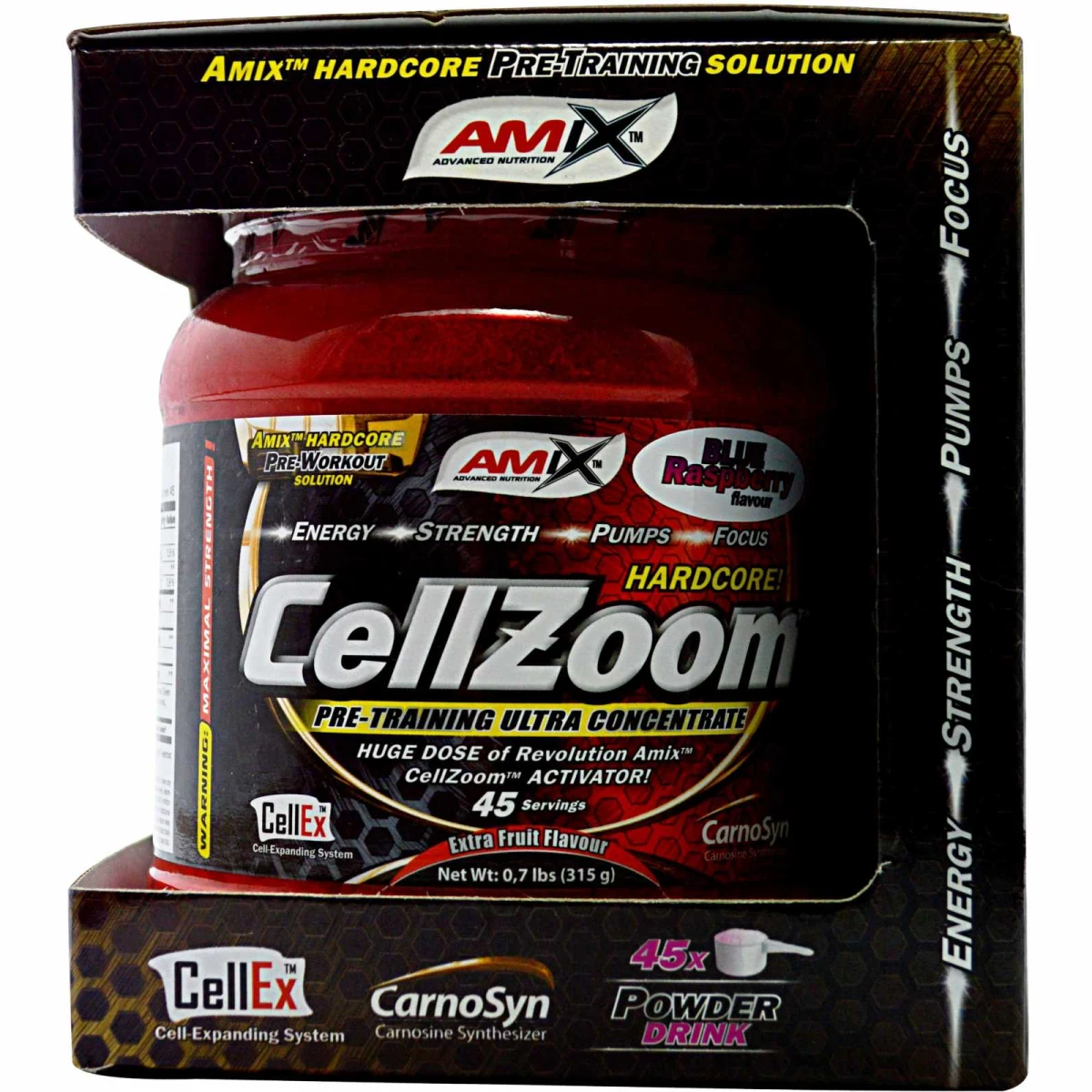 AMIX Przedtreningówka CellZoom Hardcore 315 g - Smak: Limonka cytryna | Waga: 0,315 g | Opakowanie: 315 g · záber 2