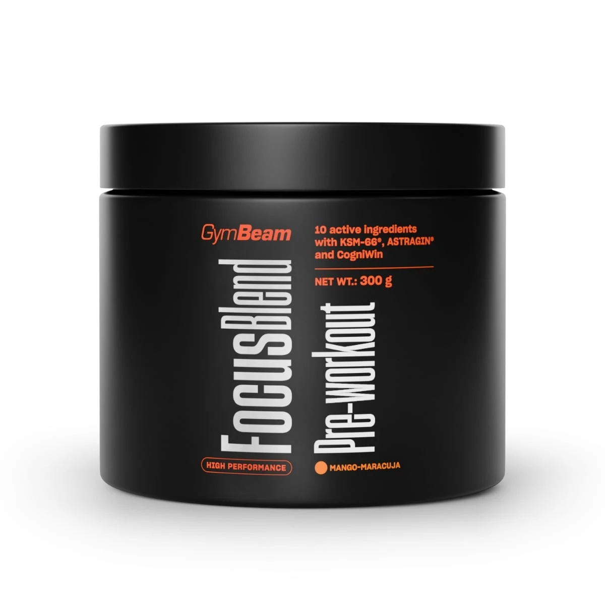 GymBeam Focus Blend Pre-workout - Smak: Marakuja mango | Waga: 0,3 g | Opakowanie: 300 g · záber 1