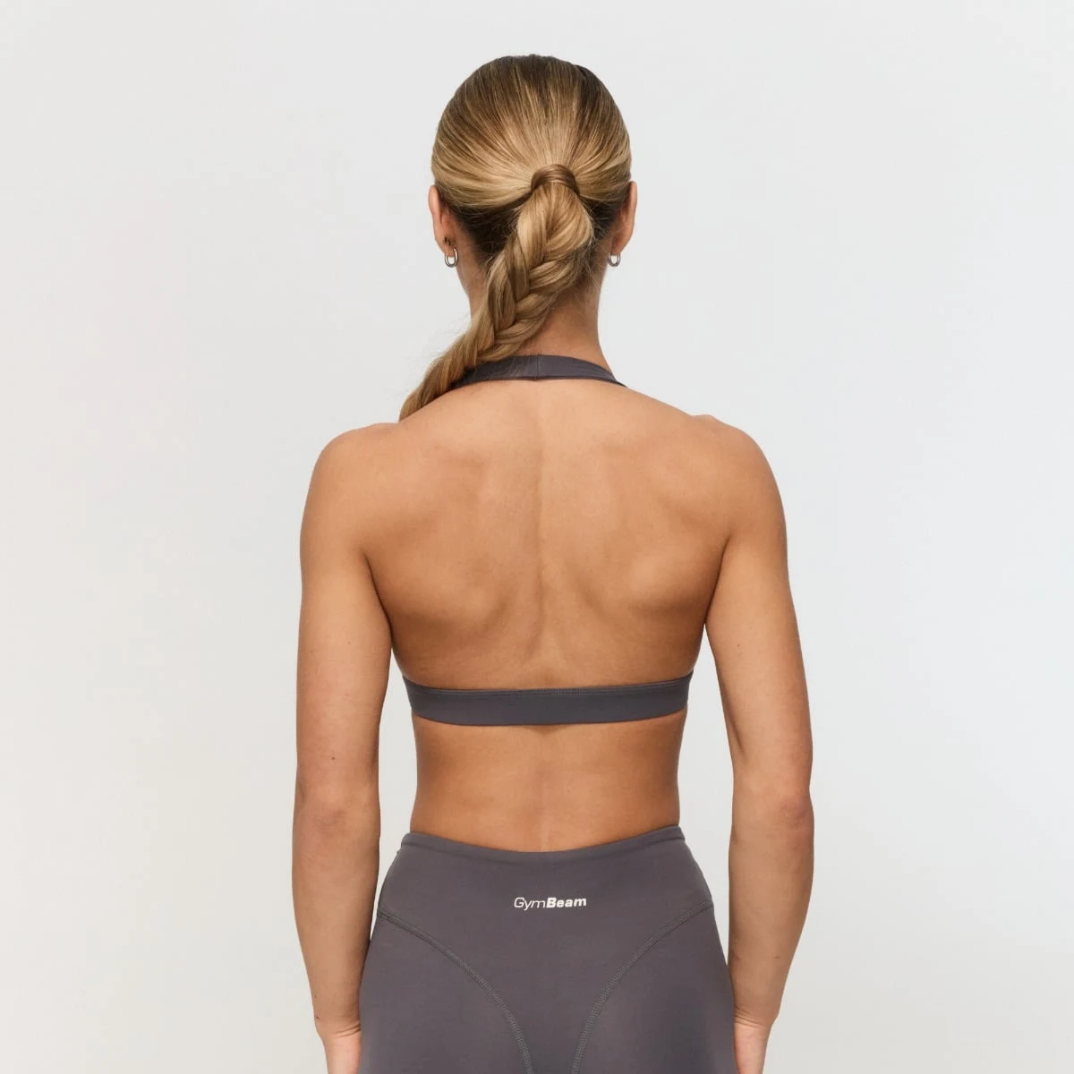 GymBeam Fierce Halter Sports Bra Grey - Rozmiar: XL | Kolor: Szary | Waga: 0,09 g | Opakowanie: 160 · záber 4