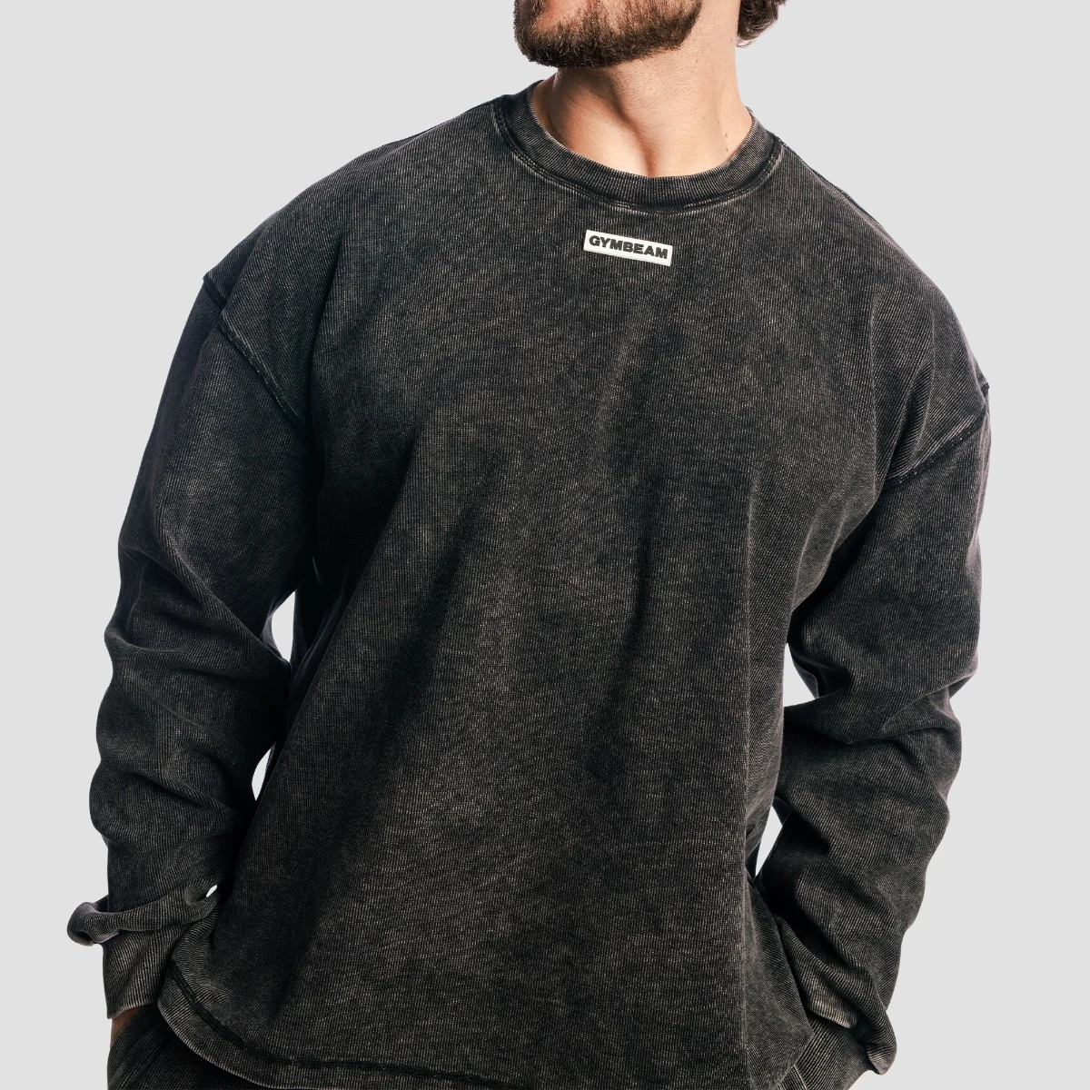 GymBeam Aura Jumper Washed Black - Rozmiar: S | Kolor: Czarny | Waga: 0,61 g | Opakowanie: 28 · záber 3