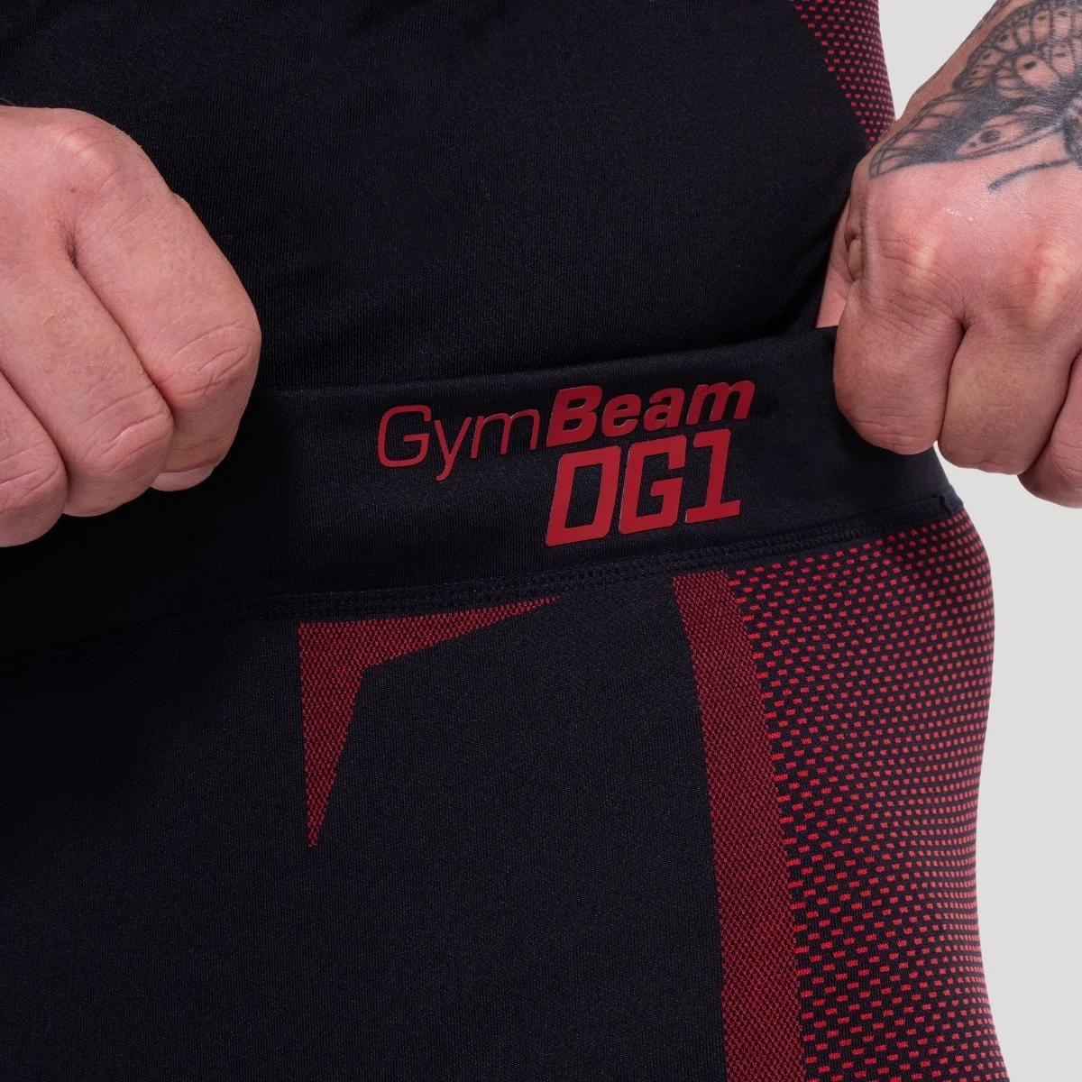 GymBeam OG1 Seamless Leggings Black/Red - Rozmiar: XXL | Kolor: Czarny | Waga: 0,3 g | Opakowanie: 74 · záber 3