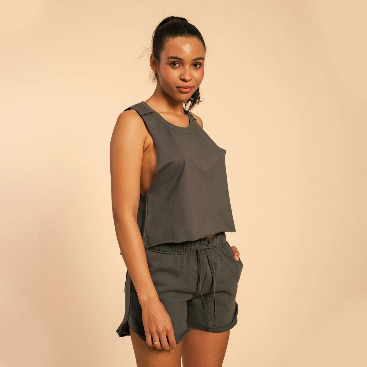 BeastPink Women‘s Serenity Tank Top Shadow - Rozmiar: XL | Kolor: Szary | Waga: 0,135 g · záber 4